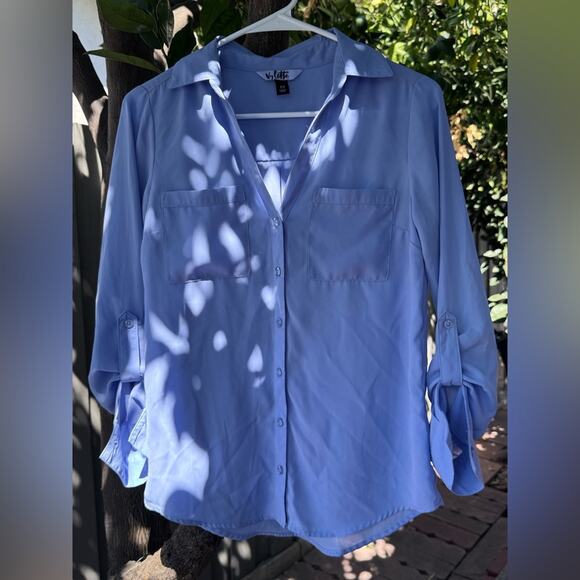 Vylette Light Blue Button-Up Blouse – Size XS - Picture 1 of 5